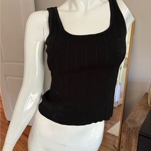 J Crew Black Ribbed Tank Top